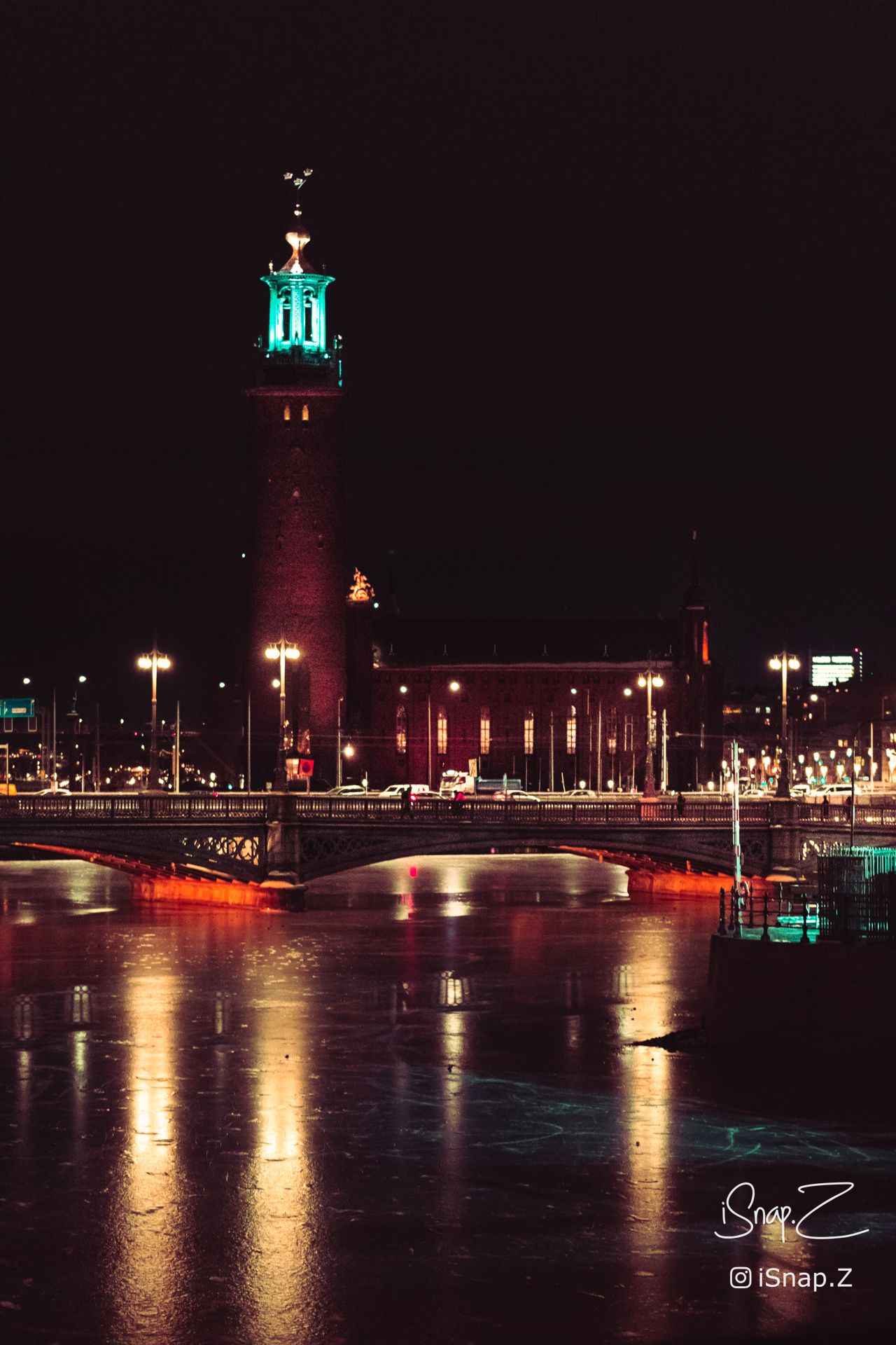 Night View of City Hall, Stockholm, Sweden