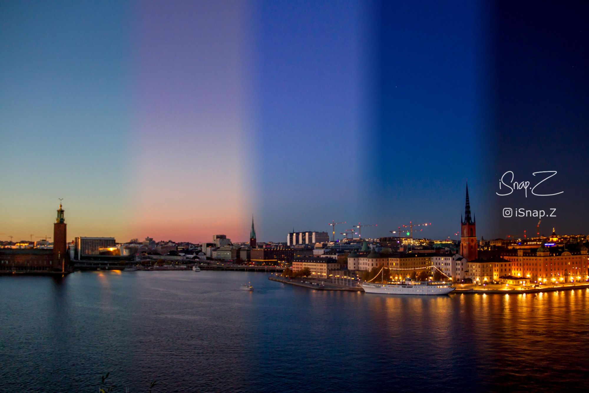 Timelapse of Sunset at City Hall, Stockholm, Sweden