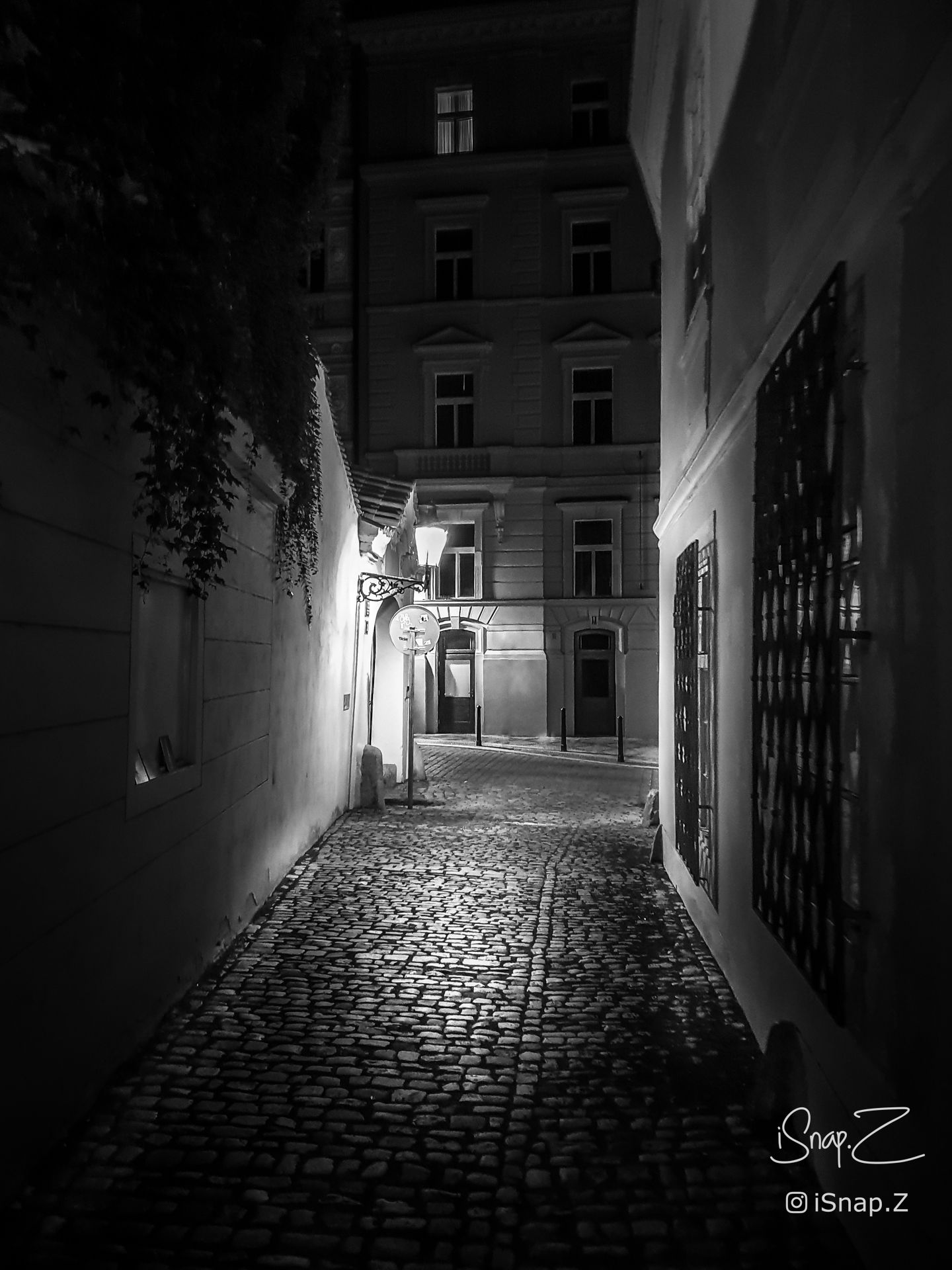 Street view at Night, Prague, Czech Republic