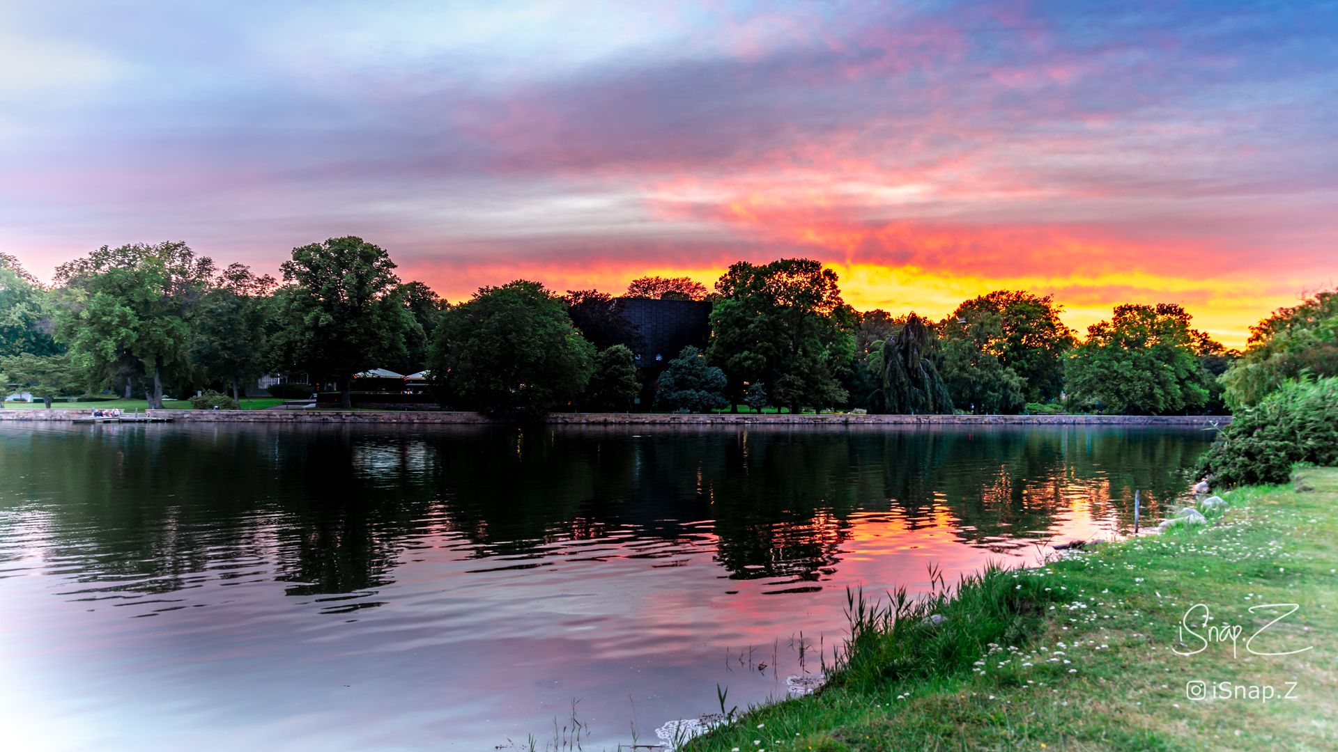 Sunset and river view in Kalmar, Sweden